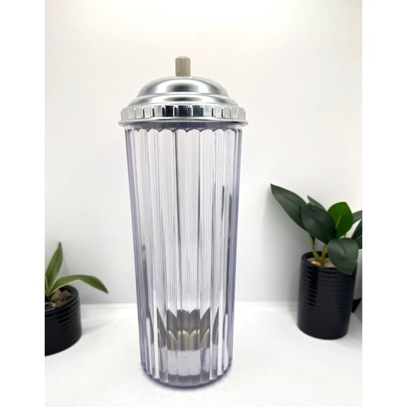 Vintage Good Cook Retro Straw Dispenser Holder Plastic with Chrome Lid - Picture 4 of 5